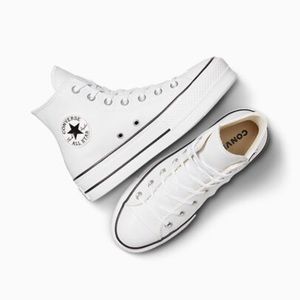 White Converse Chuck Taylor All Star Lift Platform Leather